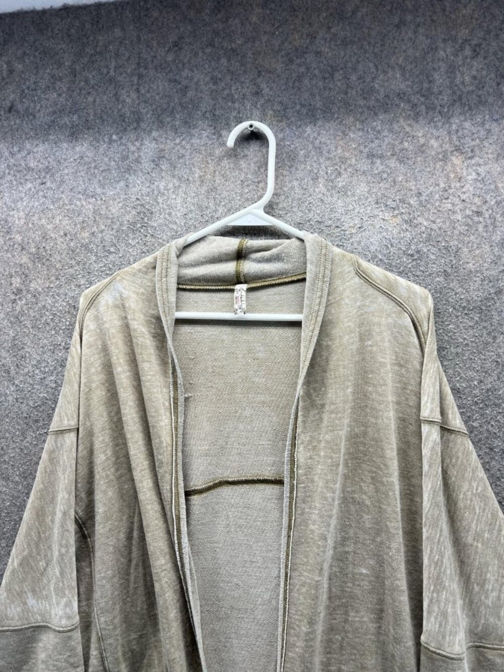 Free People Cardigan Sweater Womens Small Beige V Neck Long Duster Open - Picture 6 of 11